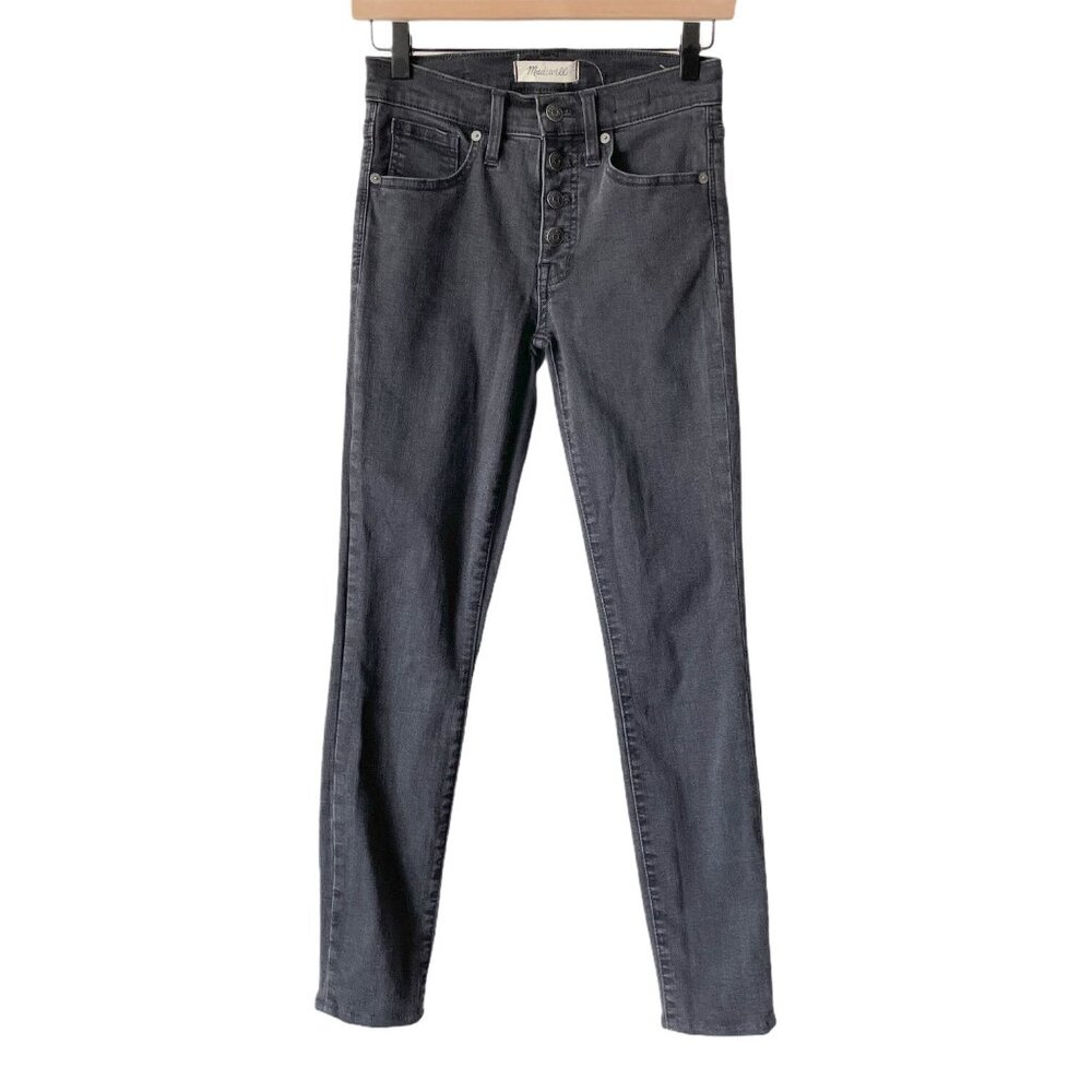 Madewell 9” High Rise Skinny Jeans Black Button Fly NWOT Size 24